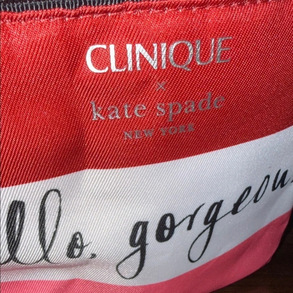 Clinique Red and Pink Cosmetic Pouch